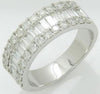 WIDE 1.65CT DIAMOND 18KT WHITE GOLD ROUND & BAGUETTE INVISIBLE ANNIVERSARY RING