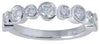 ESTATE 1.0CT DIAMOND 14KT WHITE GOLD ROUND BEZEL SEMI ETERNITY ANNIVERSARY RING