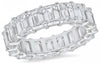 ESTATE LARGE 8.09CT DIAMOND 18K WHITE GOLD EMERALD CUT ETERNITY ANNIVERSARY RING