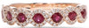.72CT DIAMOND & AAA RUBY 14K WHITE GOLD 3D ROUND SEMI ETERNITY ANNIVERSARY RING