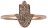 ESTATE .12CT DIAMOND 14KT ROSE GOLD 3D ROUND CHAMSA HAMSA LUCKY HAND FUN RING