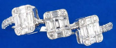 .46CT DIAMOND 18K WHITE GOLD ROUND & BAGUETTE PAST PRESENT FUTURE INVISIBLE RING