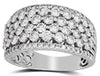 ESTATE LARGE 2.00CT DIAMOND 14KT WHITE GOLD MULTI ROW INVISIBLE ANNIVERSARY RING