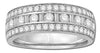 WIDE 1.00CT DIAMOND 14KT WHITE GOLD 3D ROW CHANNEL 3 ROW PAVE ANNIVERSARY RING