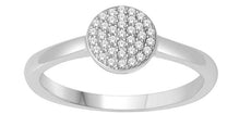 ESTATE .10CT DIAMOND 14KT WHITE GOLD 3D CLASSIC PAVE ROUND FUN RING