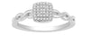 ESTATE .10CT DIAMOND 14K WHITE GOLD 3D CLASSIC CLUSTER SQUARE INFINITY LOVE RING