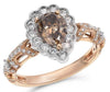 1.78CT WHITE & MOCHA DIAMOND 18K WHITE & ROSE GOLD 3D PEAR SHAPE ENGAGEMENT RING