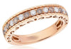 .47CT WHITE & CHOCOLATE FANCY DIAMOND 18KT ROSE GOLD 3D ROUND ANNIVERSARY RING