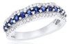 1.15CT DIAMOND & AAA SAPPHIRE 14KT WHITE GOLD 3D SEMI ETERNITY ANNIVERSARY RING