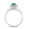 1.19CT DIAMOND & AAA EMERALD 18KT WHITE GOLD 3D HALO CLASSIC ENGAGEMENT RING