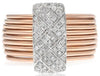 WIDE .50CT DIAMOND 14KT WHITE & ROSE GOLD MULTI RING RECTANGULAR STACKABLE RING