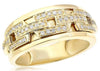 ESTATE WIDE .30CT DIAMOND 14KT WHITE GOLD 3D MULTI LINK WEDDING ANNIVERSARY RING