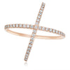 ESTATE .49CT DIAMOND 18KT ROSE GOLD 3D CLASSIC X LOVE RING