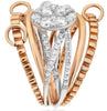 ESTATE .88CT DIAMOND 18KT WHITE & ROSE GOLD CLUSTER OVAL INFINITY LOVE KNOT RING