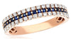 ESTATE .70CT DIAMOND & AAA SAPPHIRE 14K ROSE GOLD SEMI ETERNITY ANNIVERSARY RING