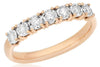 .19CT DIAMOND 18KT ROSE GOLD 3D CLASSIC 7 STONE ROUND WEDDING ANNIVERSARY RING