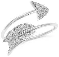 ESTATE .20CT DIAMOND 14KT WHITE GOLD 3D ARROW LOVE RING