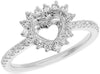 ESTATE .45CT DIAMOND 18KT WHITE GOLD 3D CLASSIC HEART SHAPE LOVE RING