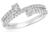 ESTATE .75CT DIAMOND 14KT WHITE GOLD 3D THREE ROW CRISS CROSS LOVE RING