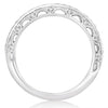 ESTATE .27CT DIAMOND 18KT WHITE GOLD 3D FILIGREE SEMI ETERNITY ANNIVERSARY RING