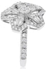 1.45CT DIAMOND 18KT WHITE GOLD ROUND & BAGUETTE SNOWFLAKE STAR FLOWER FUN RING