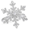 ESTATE .91CT DIAMOND 14KT WHITE GOLD 3D CLASSIC SNOW FLAKE LOVE RING