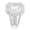 LARGE 2.75CT DIAMOND 18KT GOLD EMERALD & CUSHION CUT SEMI MOUNT ENGAGEMENT RING