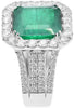ESTATE EXTRA LARGE 12.95CT DIAMOND 18K WHITE GOLD 3D SQUARE HALO ENGAGEMENT RING