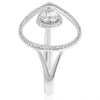 .33CT DIAMOND 18K WHITE GOLD ROUND & BAGUETTE CLUSTER DOUBLE PEAR SHAPE FUN RING