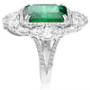 LARGE 16.87CT DIAMOND & AAA EMERALD 18K WHITE GOLD INTERCHANGEABLE RING PENDANT
