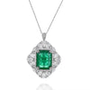 LARGE 16.87CT DIAMOND & AAA EMERALD 18K WHITE GOLD INTERCHANGEABLE RING PENDANT