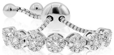 .30CT DIAMOND 14KT WHITE GOLD MULTI FLOWER CLUSTER FLEXIBLE ADJUSTABLE FUN RING