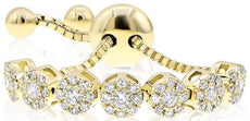 .30CT DIAMOND 14KT YELLOW GOLD MULTI FLOWER CLUSTER FLEXIBLE ADJUSTABLE FUN RING