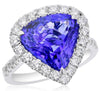 EXTRA LARGE 7.84CT DIAMOND & AAA TANZANITE 18KT WHITE GOLD 3D ENGAGEMENT RING