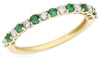 .53CT DIAMOND & AAA EMERALD 14KT YELLOW GOLD ROUND SHARE PRONG ANNIVERSARY RING