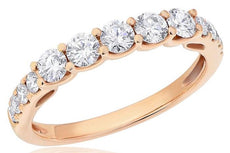 .79CT DIAMOND 18KT ROSE GOLD 5 STONE SHARE PRONG SEMI ETERNITY ANNIVERSARY RING