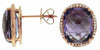 11.68CT DIAMOND & AAA AMETHYST 14KT ROSE GOLD CUSHION CLASSIC HALO STUD EARRINGS