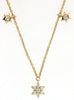 .16CT DIAMOND 14KT YELLOW GOLD 3D STAR OF DAVID MAGEN DAVID BY THE YARD NECKLACE