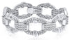 LARGE 6.58CT DIAMOND 18KT WHITE GOLD 3D MULTI ROW OVAL LINK COCKTAIL BRACELET