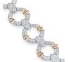 EXTRA LARGE 8.38CT DIAMOND 18KT 2 TONE GOLD MULTI CIRCULAR FUN TENNIS BRACELET