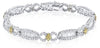 6.44CT WHITE & FANCY YELLOW DIAMOND 14K WHITE GOLD INFINITY LOVE TENNIS BRACELET