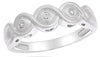 0.04CT DIAMOND 18KT WHITE GOLD 3D ROUND 3 STONE INFINITY MATTTE & SHINY LOVE RING