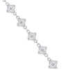 ESTATE 2.81CT DIAMOND 14KT WHITE GOLD 3D FOUR LEAF CLOVER FLOWER TENNIS BRACELET