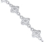 ESTATE 2.81CT DIAMOND 14KT WHITE GOLD 3D FOUR LEAF CLOVER FLOWER TENNIS BRACELET