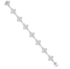 ESTATE 2.81CT DIAMOND 14KT WHITE GOLD 3D FOUR LEAF CLOVER FLOWER TENNIS BRACELET