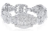 EXTRA LARGE 8.75CT DIAMOND 18KT WHITE GOLD 3D OPEN FILIGREE COCKTAIL BRACELET
