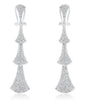 ESTATE 1.50CT DIAMOND 14KT WHITE GOLD 3D TEAR DROP JOURNEY FUN HANGING EARRINGS