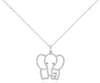 ESTATE .36CT DIAMOND 14KT WHITE GOLD 3D CLASSIC OPEN HAPPY ELEPHANT FUN PENDANT