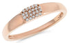 ESTATE .08CT DIAMOND 14KT ROSE GOLD 3D CLUSTER PAVE RECTANGULAR FUN RING
