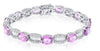 LARGE 19.37CT DIAMOND & AAA PINK SAPPHIRE 18KT WHITE GOLD OVAL TENNIS BRACELET